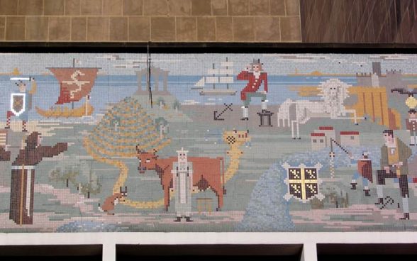 Messrs Clayton and Gelson mosaic for Durham County Hall, 1963, detail