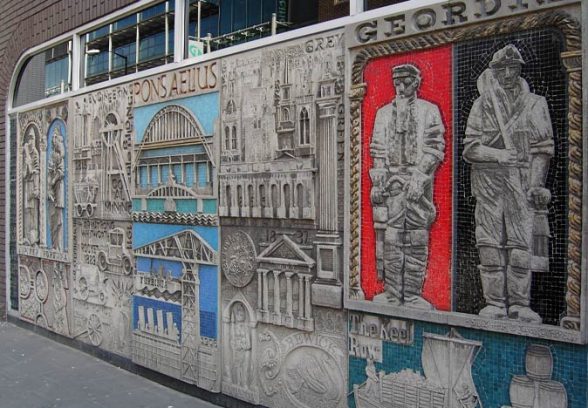 Henry Collins and Joyce Pallot's mural of Newcastle through the Ages
