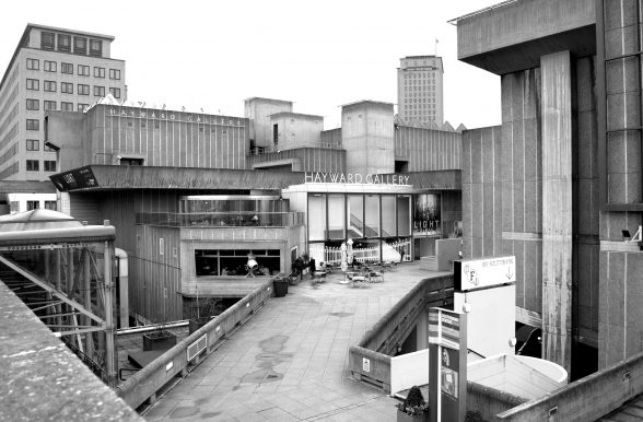 Southbank centre black and white image showing the Hayward Gallery