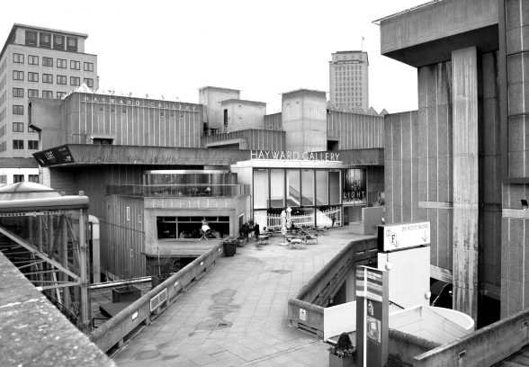 Southbank centre black and white image showing the Hayward Gallery