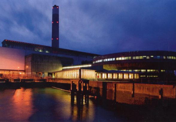 Fawley Power Station at night photo by Grahame Newnham