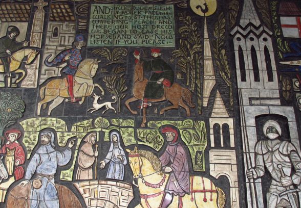 Adam Kossowski's mural of The History of The Old Kent Road for the Everlasting Arms Ministries Church, formerly Peckham Civic Centre