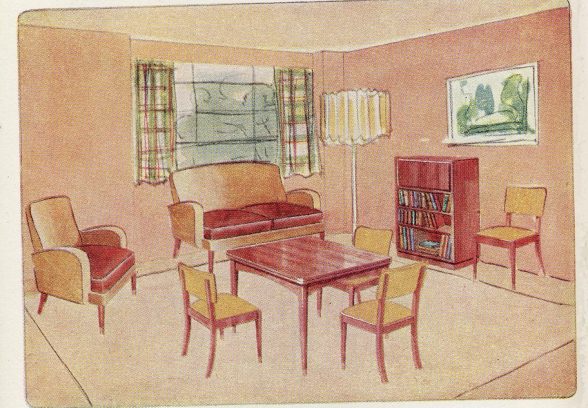 Illustration of living room from Lansbury 1951