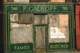 Tiled facade of Galkoff butchers in Liverpool