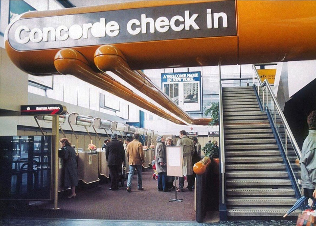 Concorde Check in at Heathrow Terminal 3. Courtesy of Heathrow Photo Library.