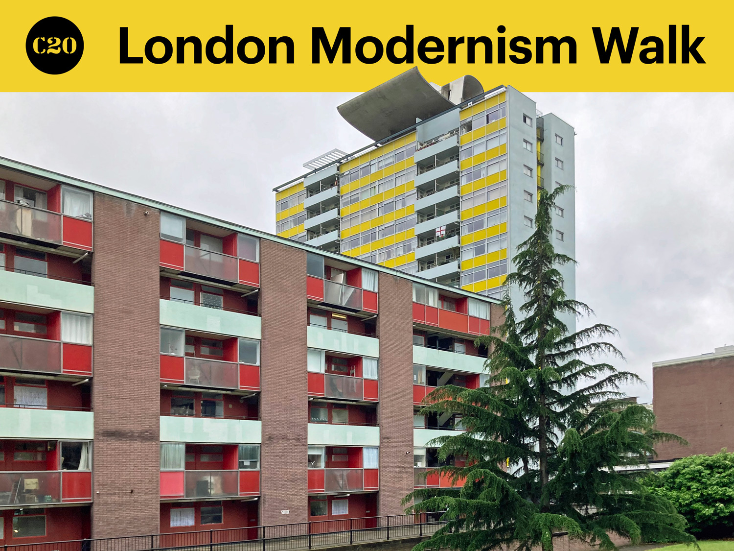 Grade II listed Golden Lane Estate by Chamberlin, Powell & Bon(1952–62), London. Photo by Diamond Geezer, CC BY-NC-ND 2.0