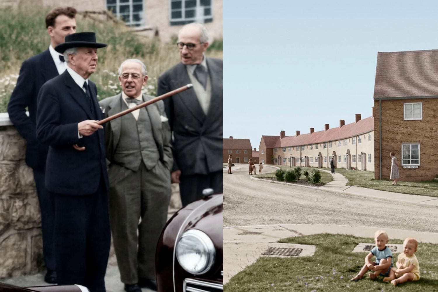 Frank Lloyd Wright and Clough Williams-Ellis at Elwy Road, 1956 © Conwy archives