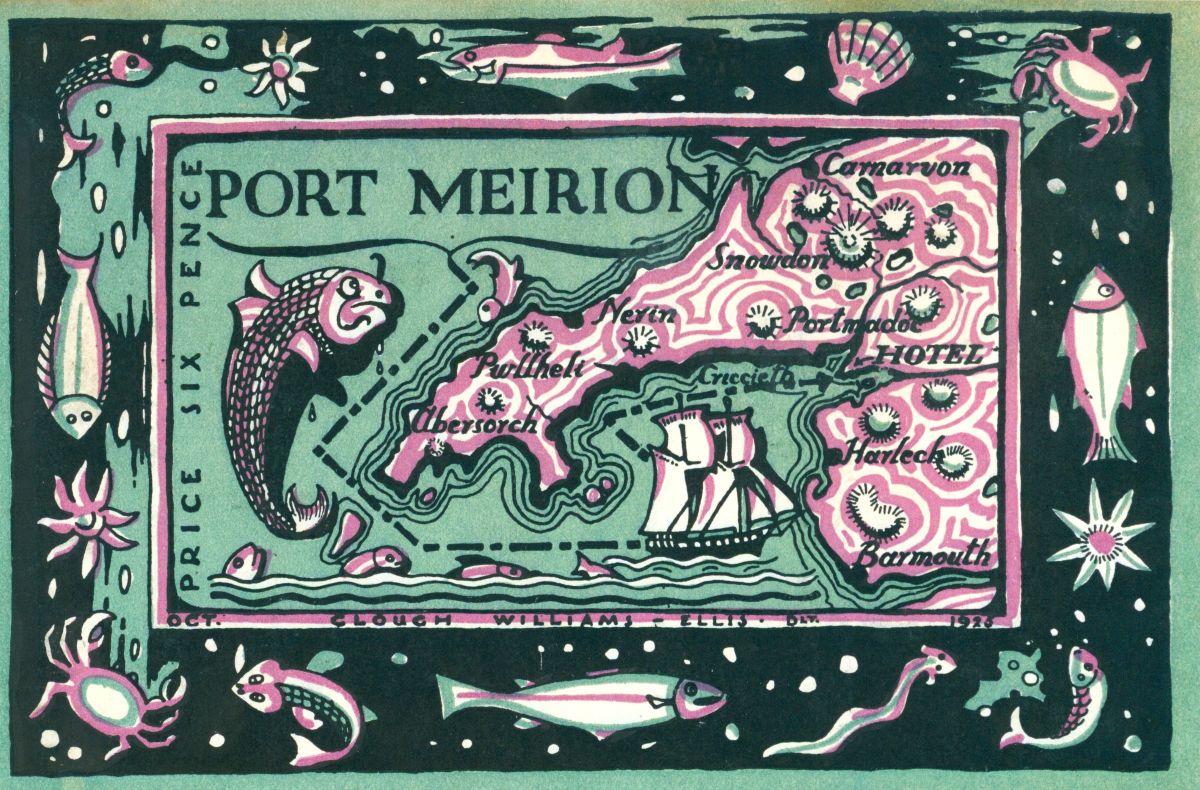 Design for Portmeirion’s first brochure, by Clough Williams-Ellis (Portmeirion archive)