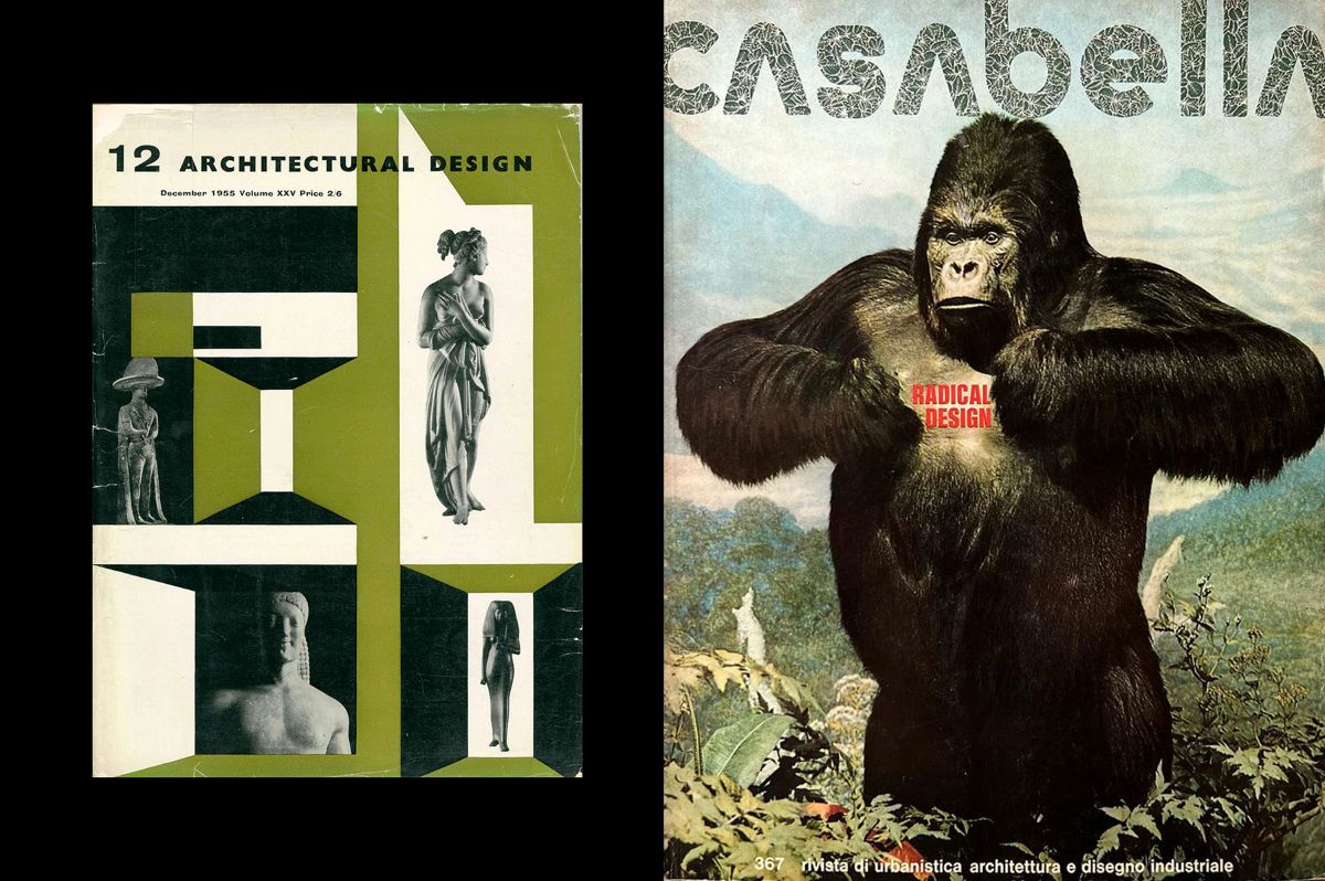 Image: L: Architectural Design, December 1955 (Theo Crosby); R: Casabella no 367, July 1972 (Alessandro Mendini)